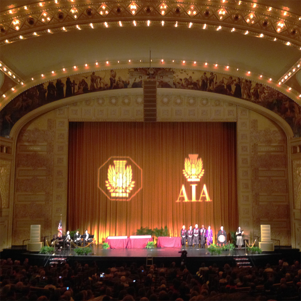 On June 27, Kris Yao received an AIA Honorary Fellowship at the 2014 AIA Annual Convention held at Roosevelt University, Chicago